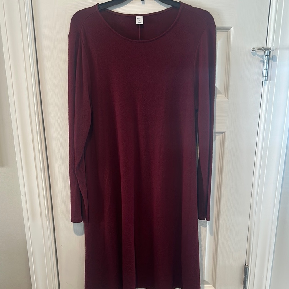 Old Navy Red A-Line Bishop Sleeve Dress Casual